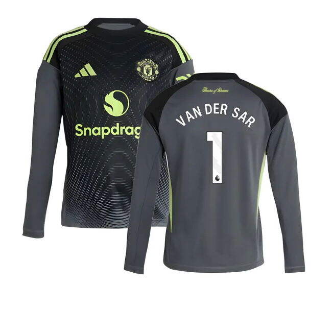 Top Tier Football Man Utd Home Goalkeeper Shirt Grey Kids Van Der ...