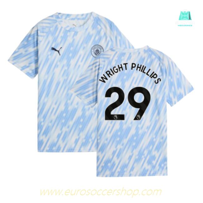 2025-2026 Man City Warm Up Jersey (Silver Sky) - Kids (Wright Phillips 29)