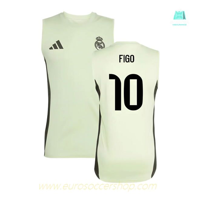 2025-2026 Real Madrid Sleeveless Training Jersey (Almost Lime) (Figo 10)