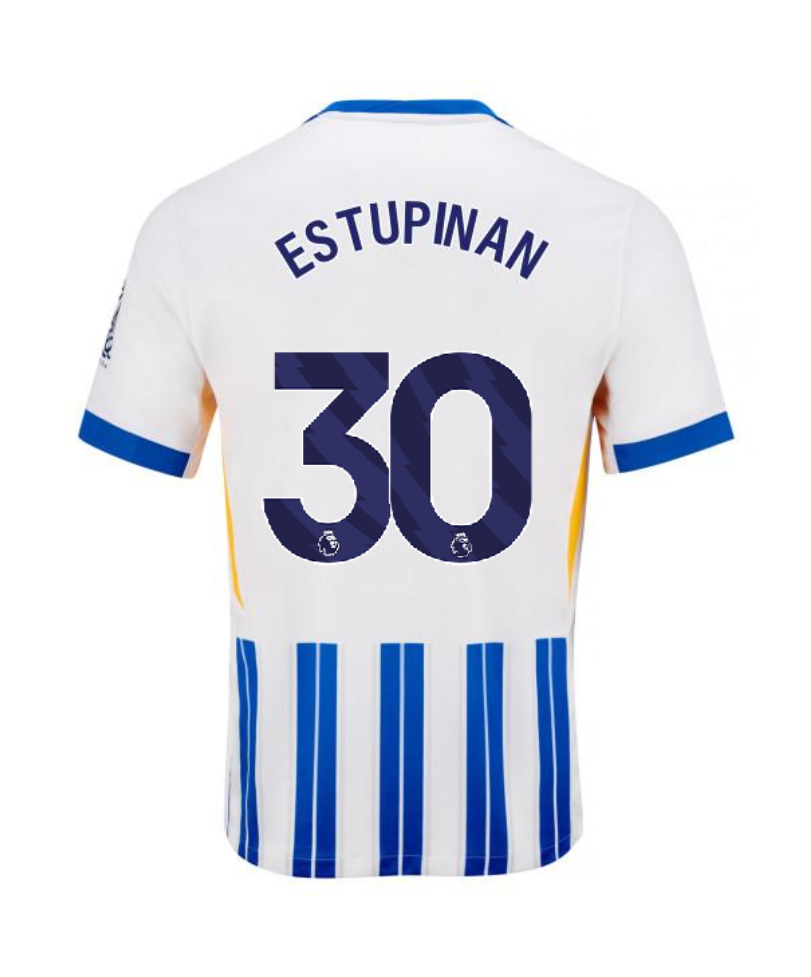 Brighton Hove Albion's 24-25 Home Jersey, featuring ESTUPIÑÁN with the number 30.