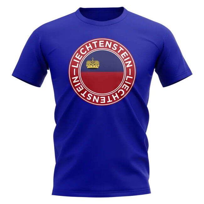 Liechtenstein Football Badge T-Shirt (Royal)