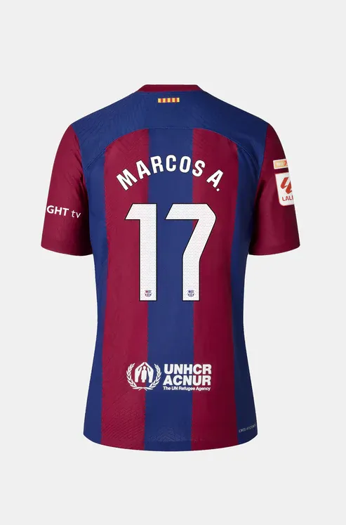 MARCOS A. 17 Home Jersey of Barcelona for the 23-24 Season