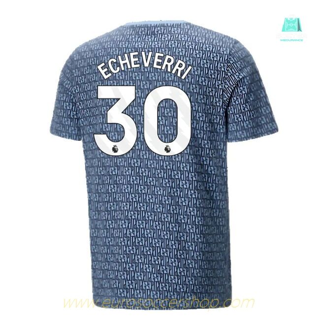 2024-2025 Man City ftblCulture Tee AOP (Navy) - Kids (Echeverri 30)