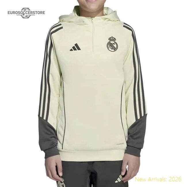 Top-grade 2025-2026 Real Madrid Training Hoody (almost Lime) - Kids