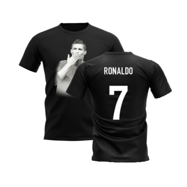 Football Cristiano Ronaldo Legend T Shirt Black Ronaldo #7 Elite Pe...