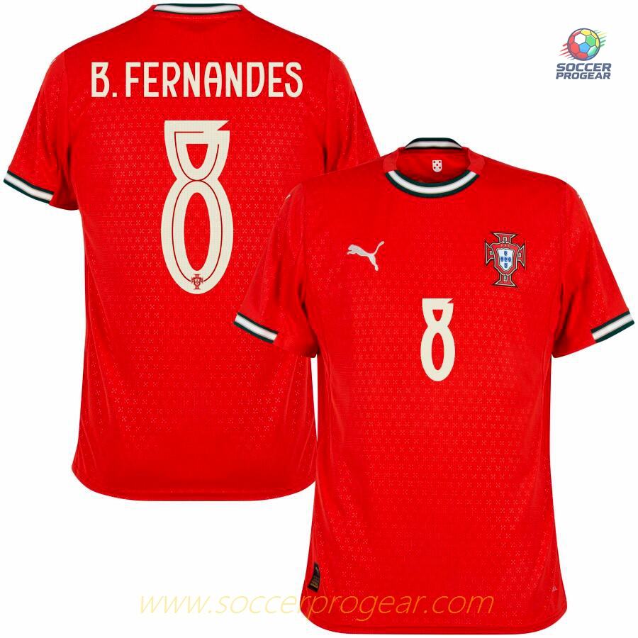 Portugal Home Football Soccer Shirt 2025 Collection 2026 B. Fernandes
