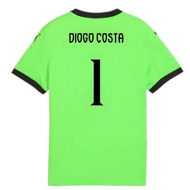 2025-2026 Portugal Home Goalkeeper Shirt (Green) - Kids (Diogo Costa