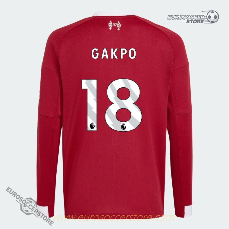 18 GAKPO's 25-26 Season Liverpool Home Long Sleeve Football Jersey