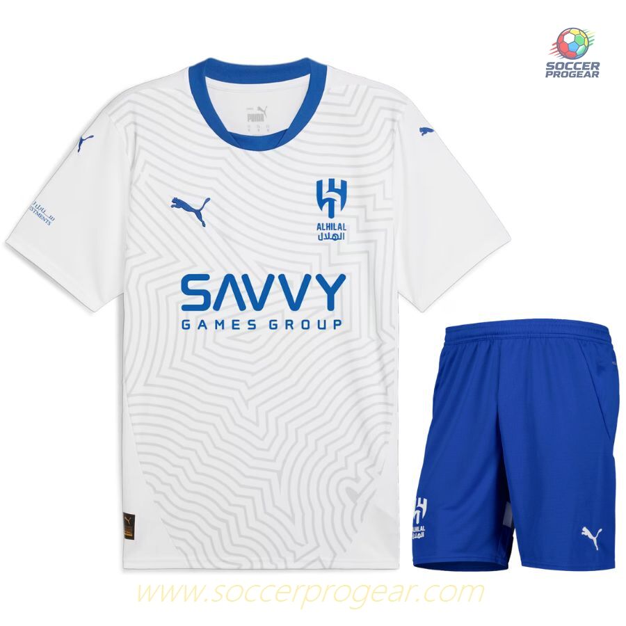 AL Hilal Away Children Jersey Set Soccer Football Shirt 2024-2025 Season