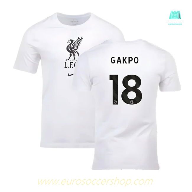 2023-2024 Liverpool Crest Tee (White) (Gakpo 18)