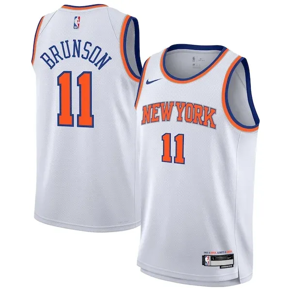 Jalen Brunson NYK Swingman Jersey - vintage Basketball - White