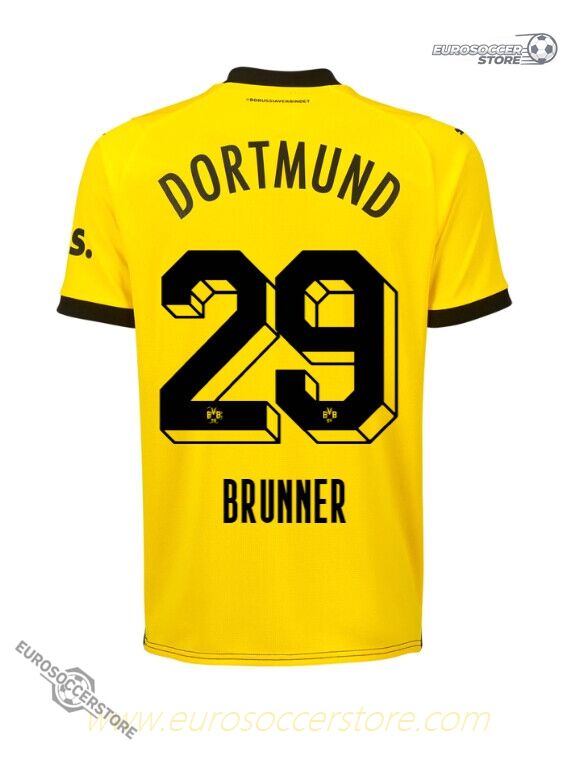 Brunner's Borussia Dortmund 29th Home Football Jersey for the 23-24 Season