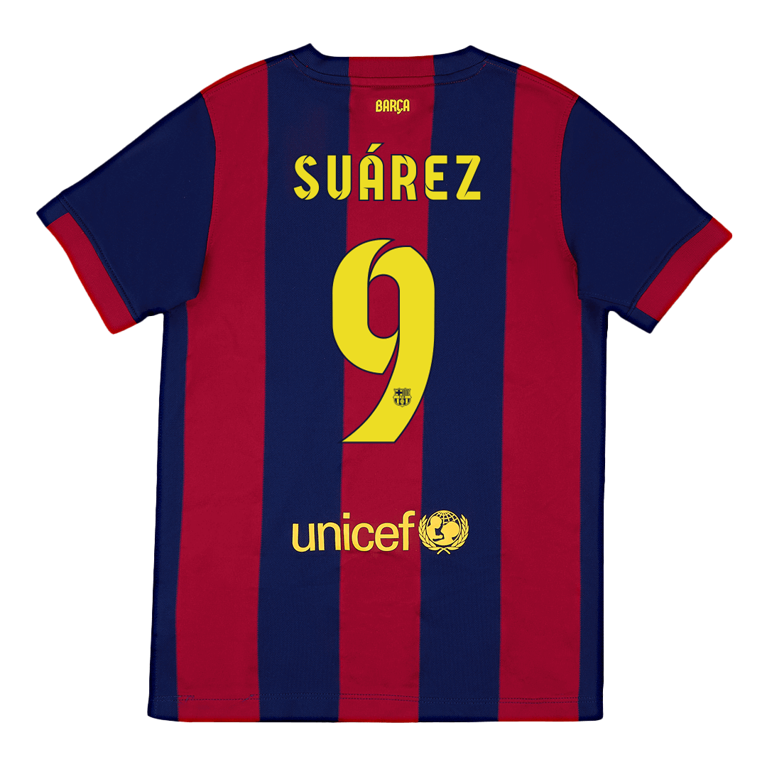 Retro Su¨¢rez #9 2014/15 Barcelona Home  Soccer Jersey Authentic Kit