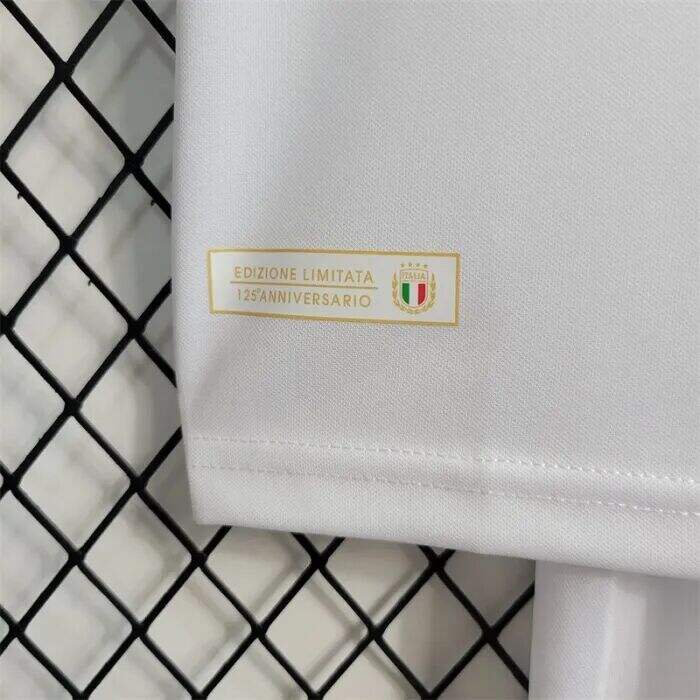 Kids Italy 2023 125th Anniversary White Football Kit ShirtShorts -