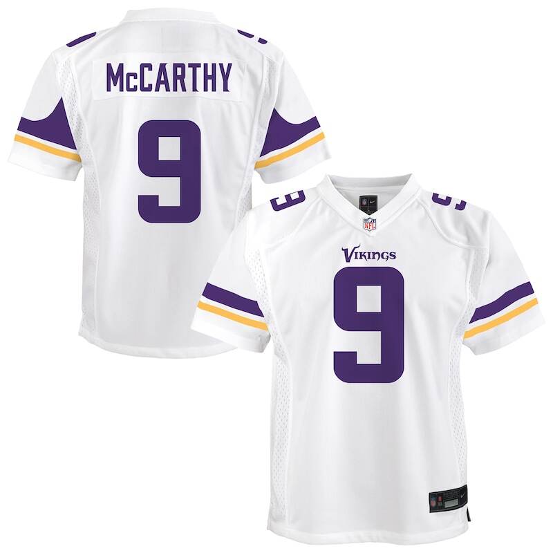 J.J. McCarthy Minnesota Vikings Nike Youth Game Jersey - Whi...