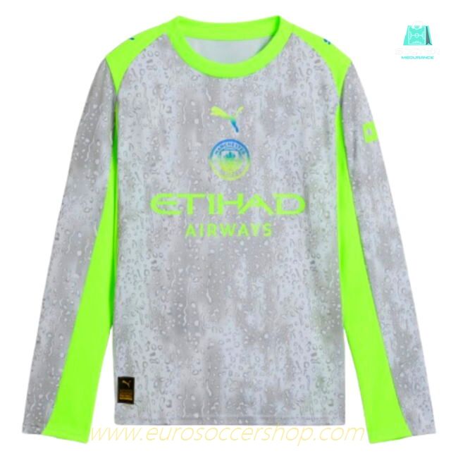 2025-2026 Man City Long Sleeve Third Shirt (Kids) (Your Name)