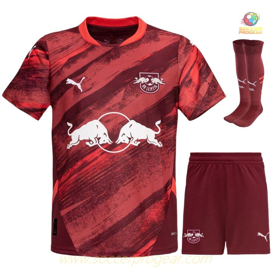 Soccer Jersey Soccer Uniform Children Red Bull Leipzig Away 2024-25 Edition