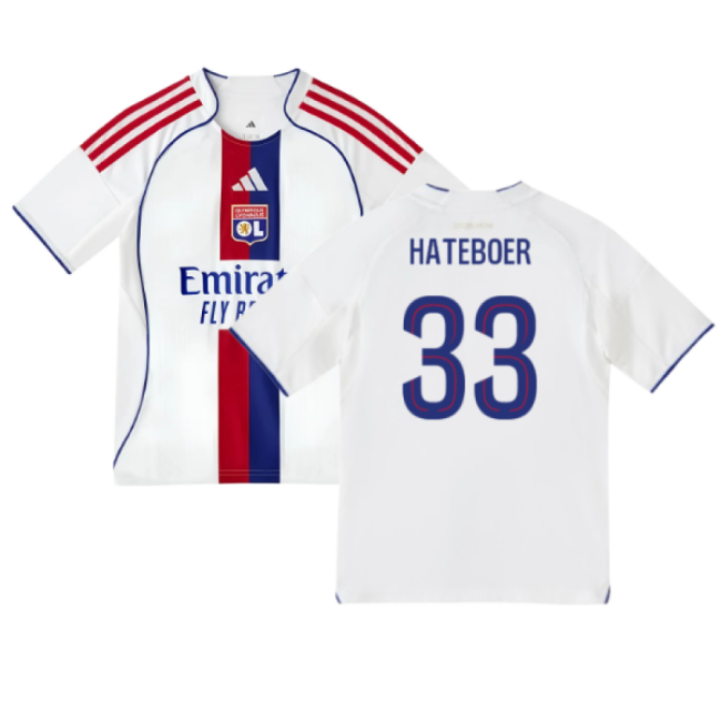 High-Quality 2025-2026 Olympique Lyon Home Shirt (Kids) (Hateboer 33)