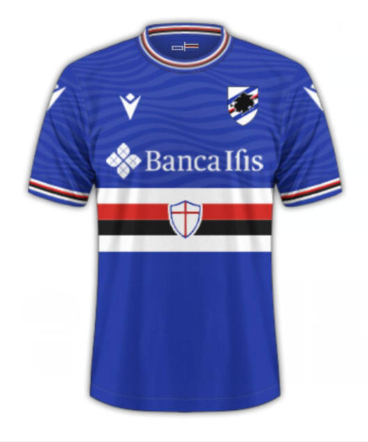 UC Sampdoria 2324 Home Blue Soccer Jersey Shirt - Official Replica