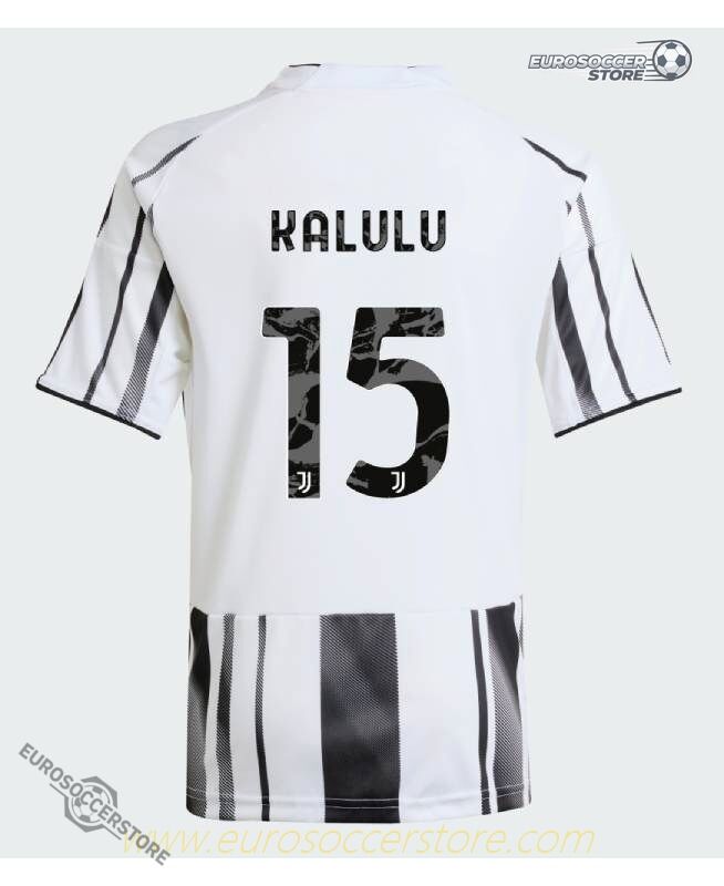 Juventus 25-26 Home Jersey with KALULU 15 and Jeep Sponsor Logo