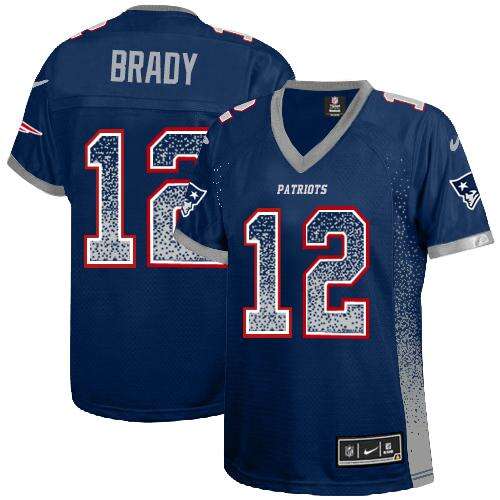 NFL NE Brady #12 Navy Drift Fashion Elite Jersey for Men game
