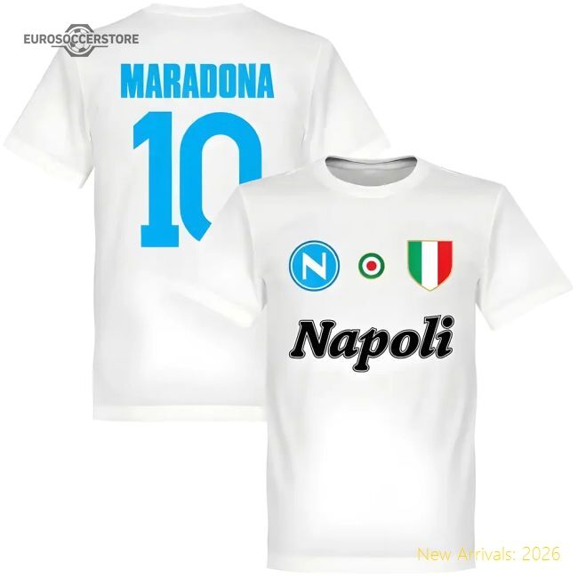 Luxury Partenopei Maradona 10 Kids Team Casual Tee - White
