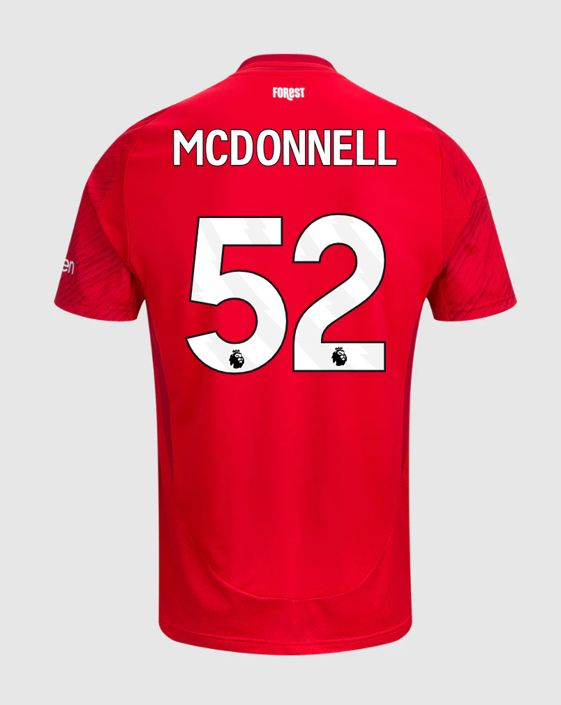 Nottingham Forest's 24-25 Home McDonnell 52 Football Jersey