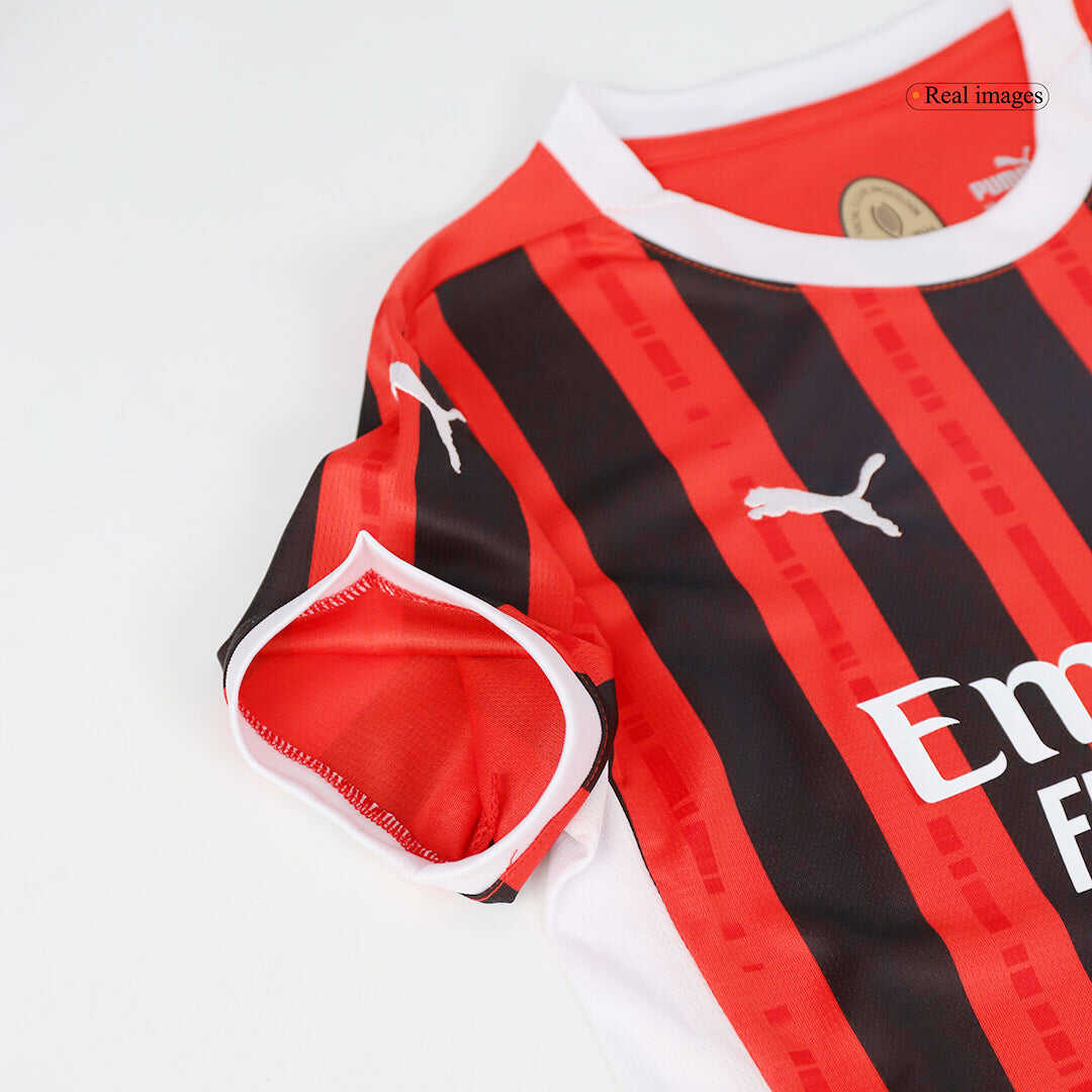 Kid's AC Milan Home Soccer Jersey Kit(Jersey+Shorts) 2024/25Authentic