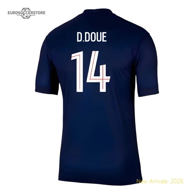 High-Quality 2025-2026 Psg Paris Saint Germain Home Shirt (D.Doue 14)