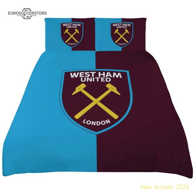 West Ham United Fc Colour Split King Duvet Set - Budget-friendly