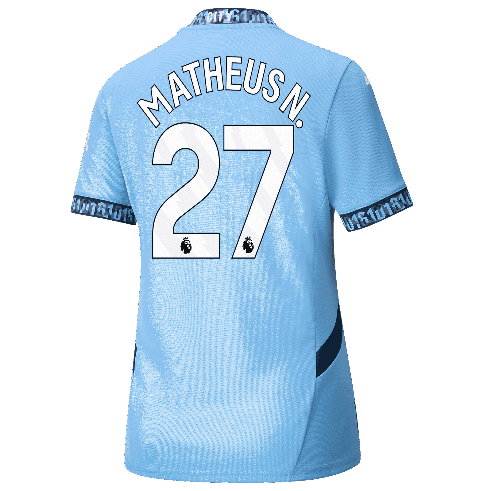 Women’s Manchester City Matheus Nunes 27 Home Jersey for the 24-25 season