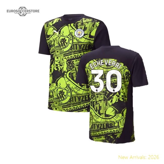 Premium 2024-2025 Man City Pre-match Shirt (yellow Glow) (echeverri