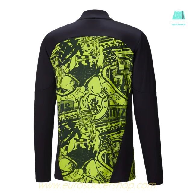 2024-2025 Man City Prematch 1/4 Zip Top (Yellow Glow)