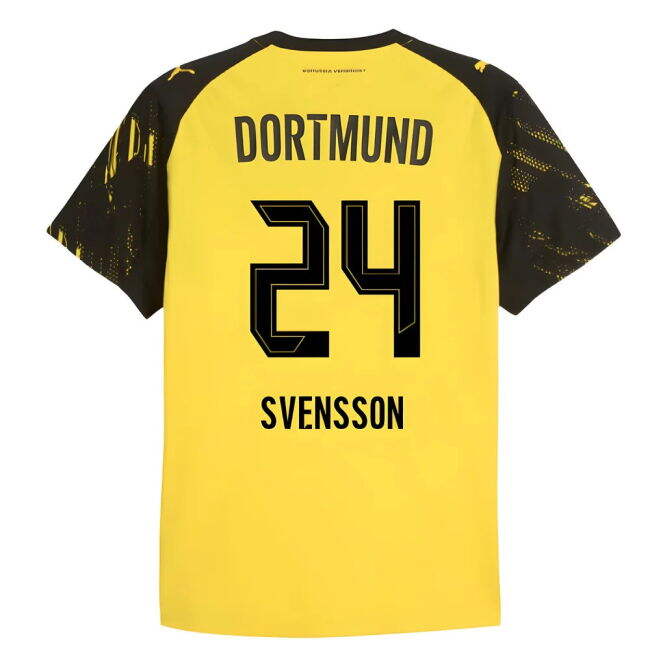 2025-2026 Borussia Dortmund Authentic Home Shirt (Svensson 24)