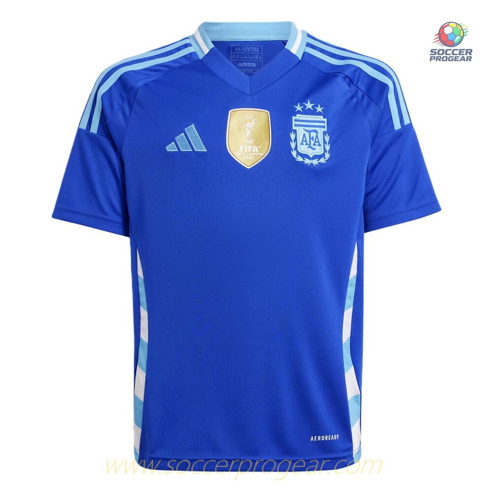 Argentina Away Child Soccer Uniform Team Jersey 2024-25 Edition