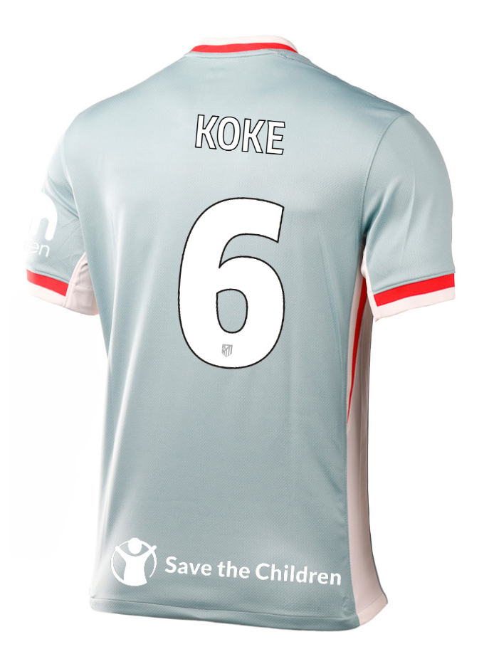 KOKE 6 Atletico Madrid Away Jersey for the 24-25 Champions League Season