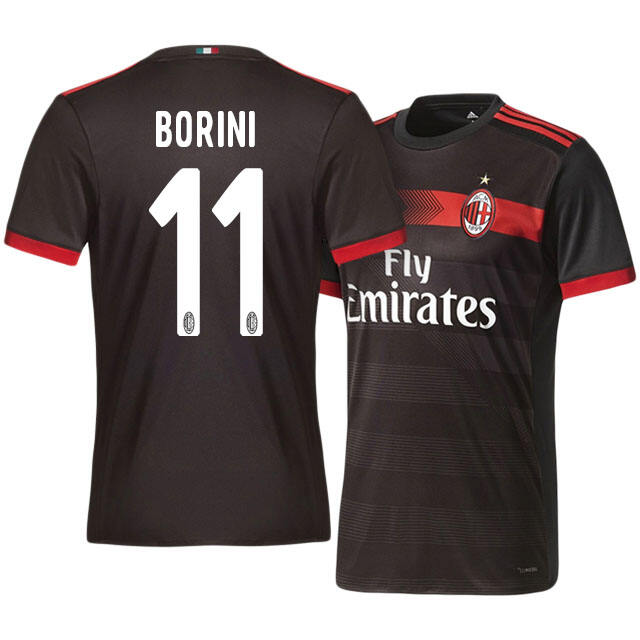 AC Milan Third 201718 Fabio Borini 11 Soccer Jersey Shirt - Official