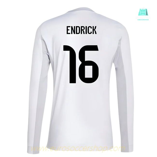 2025-2026 Real Madrid Long Sleeve Home Shirt (Endrick 16)