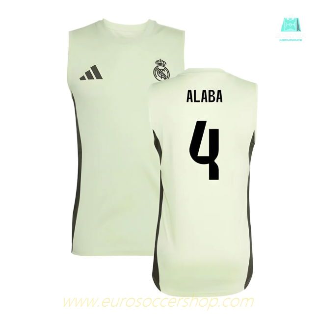 2025-2026 Real Madrid Sleeveless Training Jersey (Almost Lime) (Alaba 4)