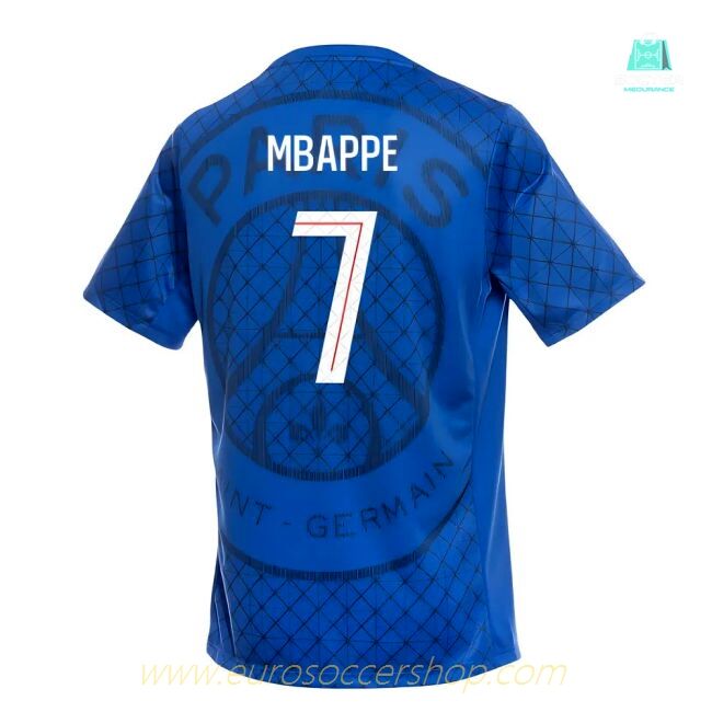 2025-2026 PSG Academy Pro Home Pre Match Shirt (Royal) (Mbappe 7)