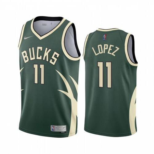 Milwaukee Milwaukee Bucks #11 Brook Lopez Green Youth NBA Swingman 2020-21 Earned Edition Jersey Youth
