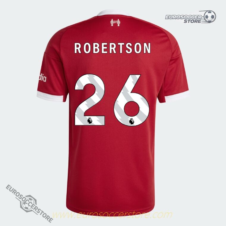 The 25-26 Home Jersey of Liverpool's ROBERTSON, numbered 26.