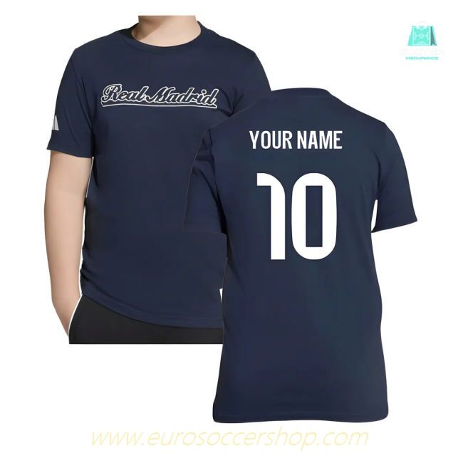 2025-2026 Real Madrid US Tee (Legend Ink) - Navy (Your Name)