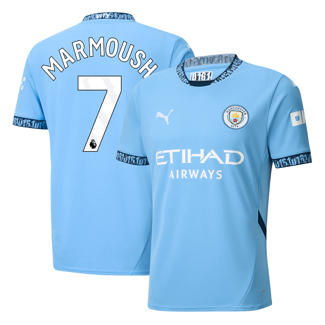 MARMOUSH #7 Manchester City Home  Soccer Jersey 2024/25 Authentic Kit