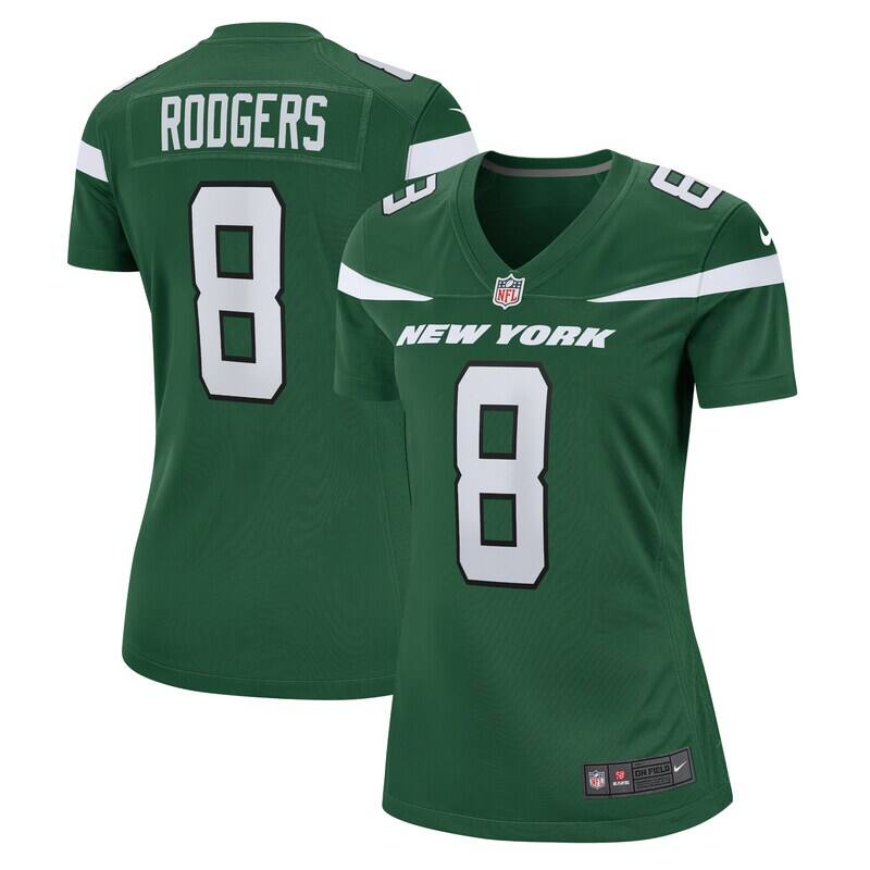Aaron Rodgers New York Jets Nike Women's Player Jersey - Gre...