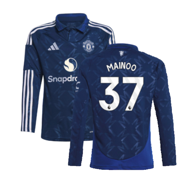 2024-2025 Man Utd Long Sleeve Away Shirt (Kids) (Mainoo 37)