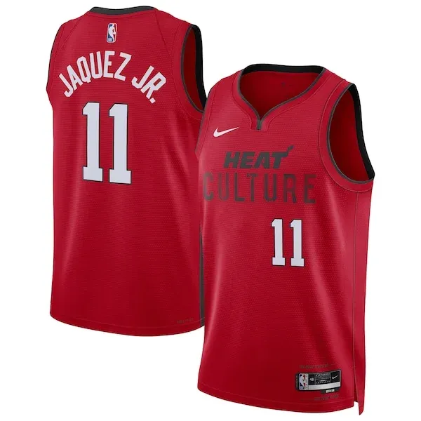 Pro-Grade Jaime Jaquez MIA Basketball Jersey - Red - Licensed Product
