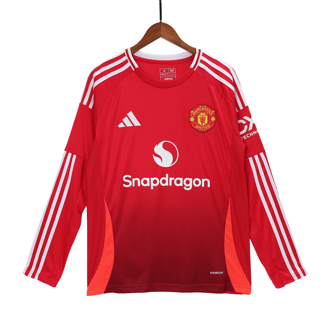 Manchester United Home Long Sleeve Soccer Jersey