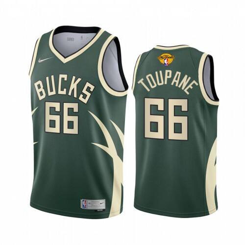 Milwaukee Milwaukee Bucks #66 Axel Toupane Mens 2021 NBA Finals Bound Swingman Earned Edition Jersey Green Youth