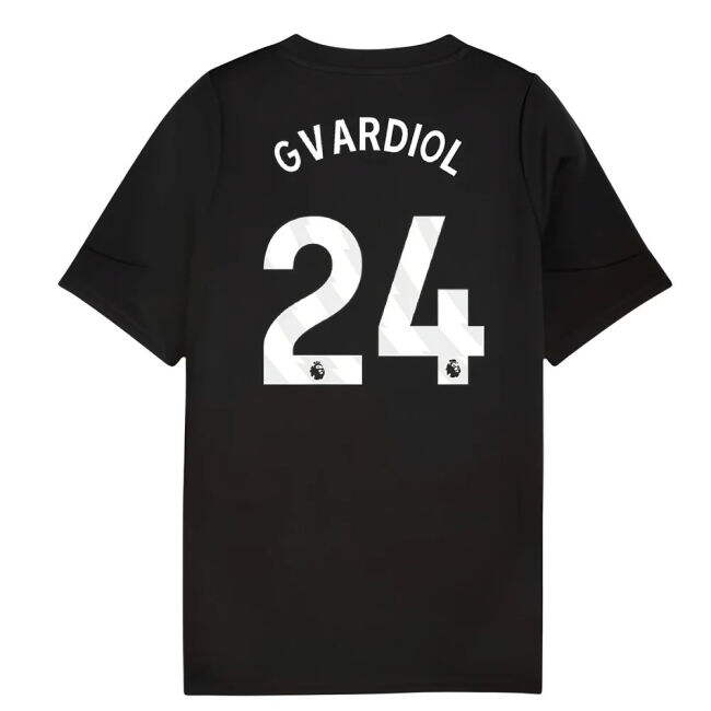 2025-2026 Man City Training Jersey (Black) - Kids (Gvardiol 24) - h...